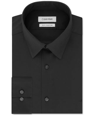 Camisa social masculina Calvin Klein Slim Fit com gola flexível elástica, cinza, tamanho 16x32x33
