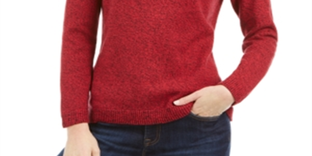 Karen Scott Suéter Henley de Algodão com Acabamento em Ferragens Feminino Vermelho Tamanho Pequeno GG