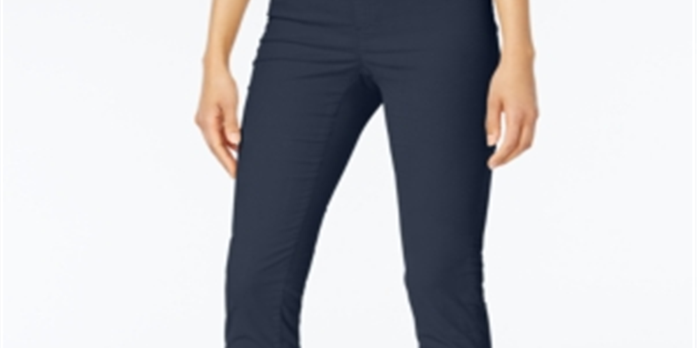 Calça de veludo cotelê feminina Karen Scott, azul, tamanho pequeno, G