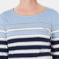 Blusa listrada com bolso Serena feminina Karen Scott, azul, tamanho pequeno, médio