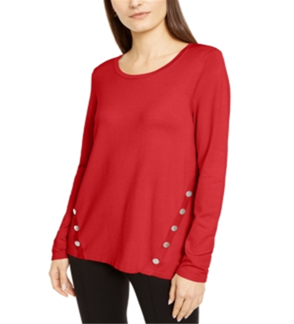 Alfani Women's Hardware SeaPullover Sweater Vermelho Cinza Tamanho Pequeno XL