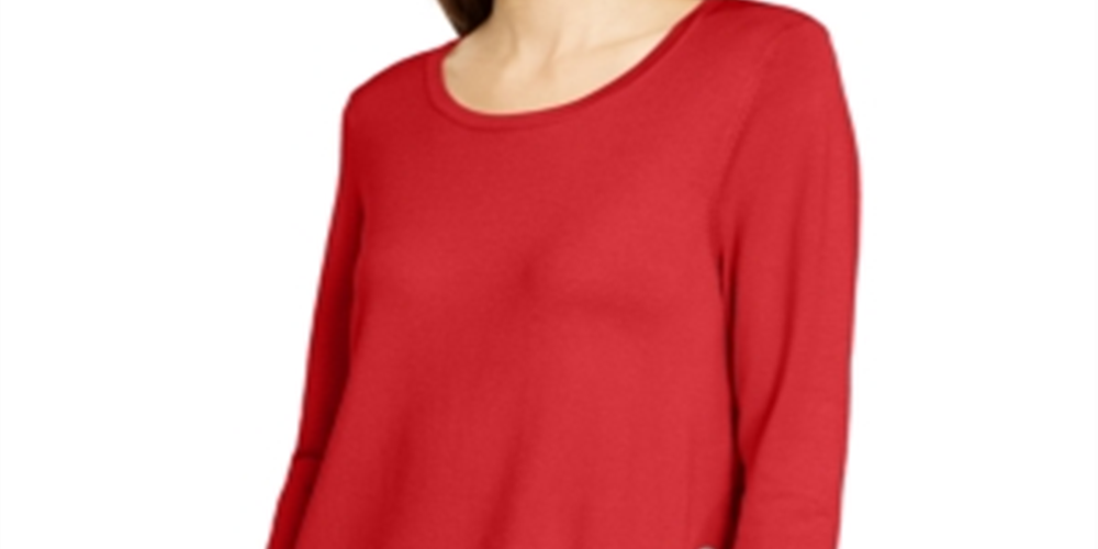 Alfani Women's Hardware SeaPullover Sweater Vermelho Cinza Tamanho Pequeno XL