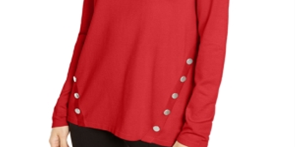 Alfani Women's Hardware SeaPullover Sweater Vermelho Cinza Tamanho Pequeno XL