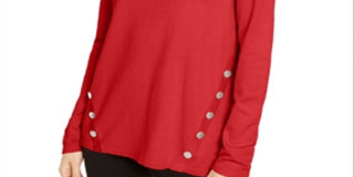 Alfani Women's Hardware SeaPullover Sweater Vermelho Cinza Tamanho Pequeno XL