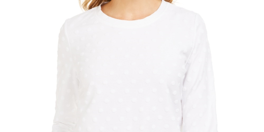 Karen Scott Sport Texturizado Feminino Manga 3/4 Top Branco Tamanho P