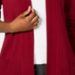 Karen Scott Cardigan Feminino Frente Aberta Vermelho Tamanho X-G