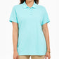 Camisa polo feminina Karen Scott de algodão, azul, tamanho X-S