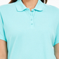 Camisa polo feminina Karen Scott de algodão, azul, tamanho X-S