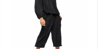 Camiseta unissex de manga comprida e gola redonda Free People, preta, tamanho extragrande