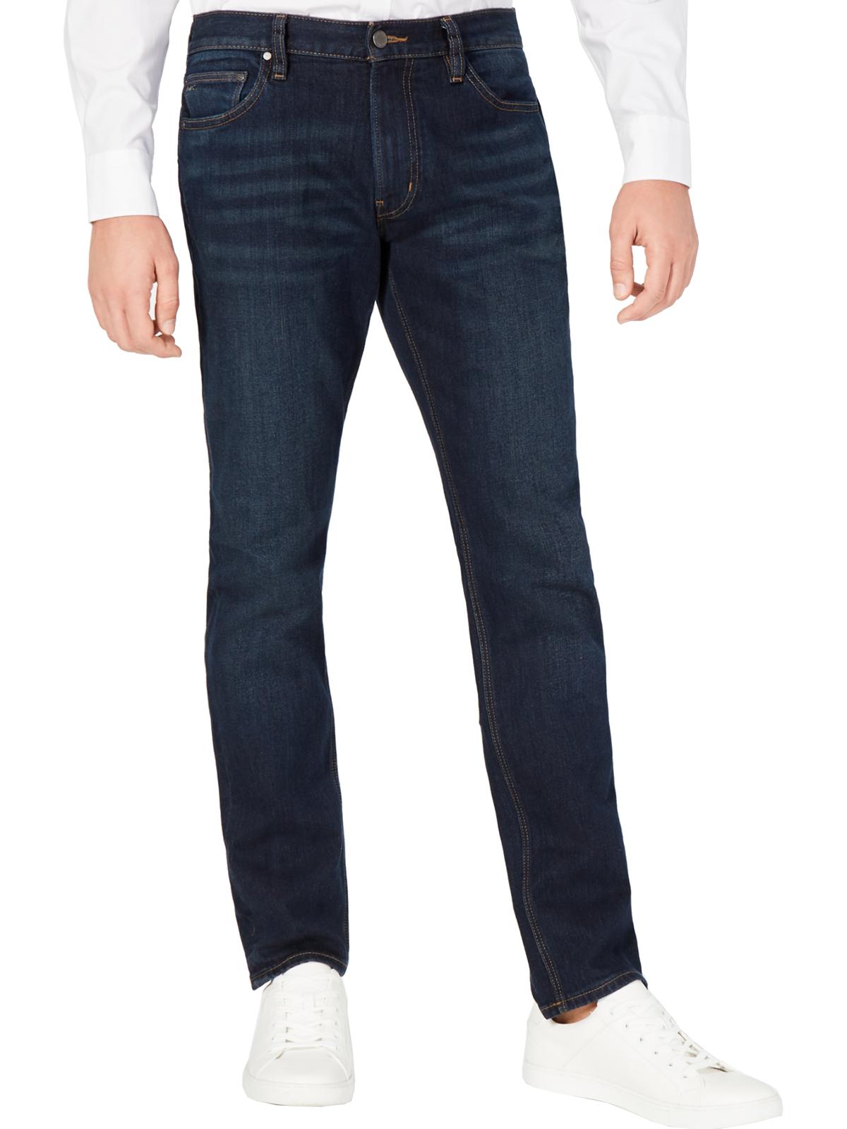 Calça jeans masculina Michael Kors Parker Denim Slim Fit Slim Leg Azul Tamanho 36