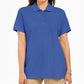 Camisa polo feminina Karen Scott de algodão, azul, tamanho X-S