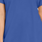 Camisa polo feminina Karen Scott de algodão, azul, tamanho X-S