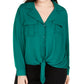 Blusa feminina plus size com amarração frontal, verde, tamanho 1X, da INC International Concepts