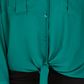 Blusa feminina plus size com amarração frontal, verde, tamanho 1X, da INC International Concepts