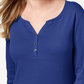 Karen Scott Top Henley de Algodão Feminino Azul Tamanho P