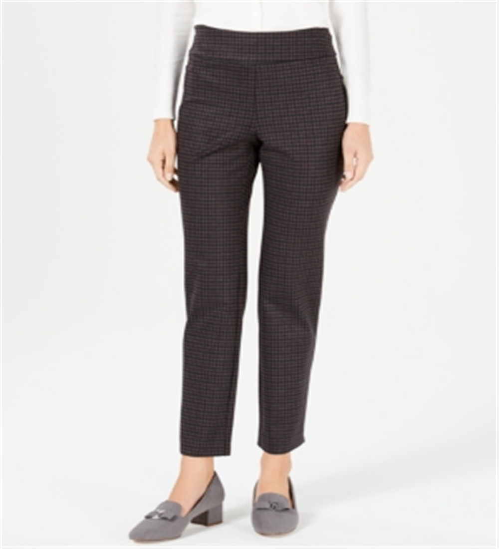 Calça feminina estampada Charter Club, cor marrom, tamanho 18