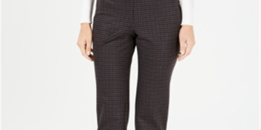 Calça feminina estampada Charter Club, cor marrom, tamanho 18