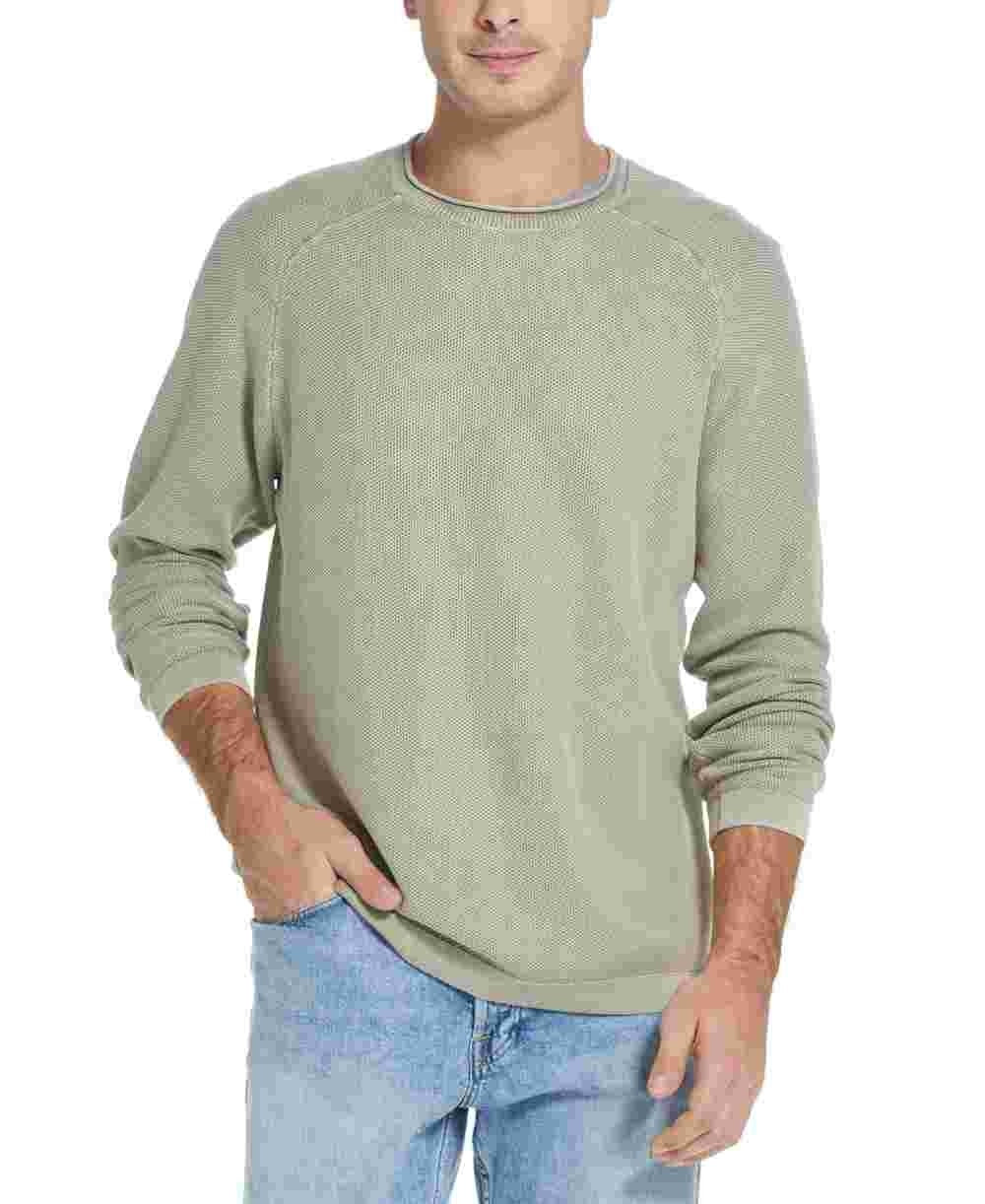 Suéter masculino vintage à prova de intempéries com manga raglan e lavagem a pedra, estilo colmeia, bege, tamanho XX-G