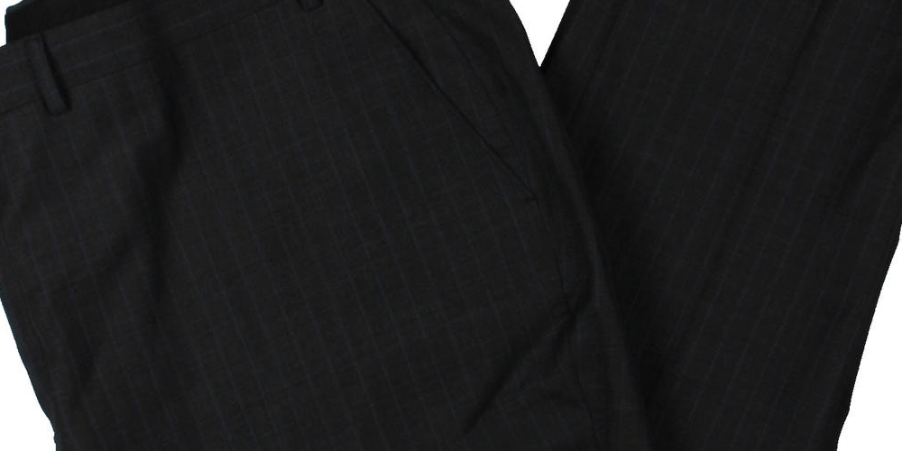 Calça social listrada Ralph Lauren masculina Edgewood Wool Blend preta tamanho 34x30