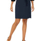 Saia-calça feminina estilo &amp; co, azul, com cordão, em tencel, tamanho médio