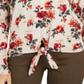 Suéter feminino com estampa floral e amarração frontal Style &amp; Co - Floral bege, tamanho médio