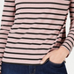 Blusa feminina listrada de gola alta Charter Club, rosa, tamanho pequeno, médio
