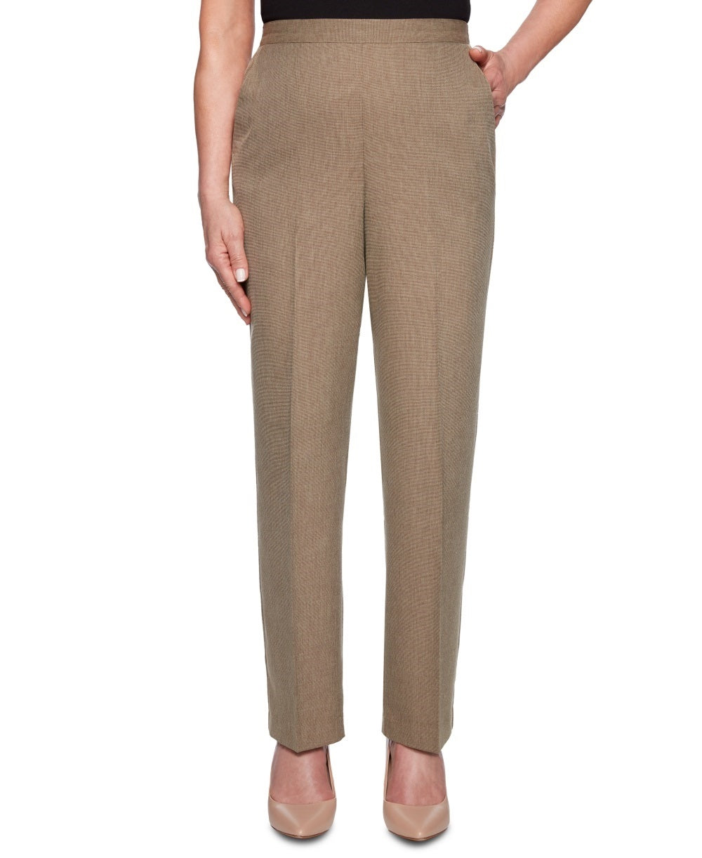 Calça feminina reta Alfred Dunner Boardroom marrom tamanho 24x4,5