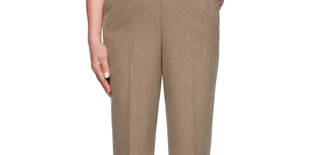Calça feminina reta Alfred Dunner Boardroom marrom tamanho 24x4,5