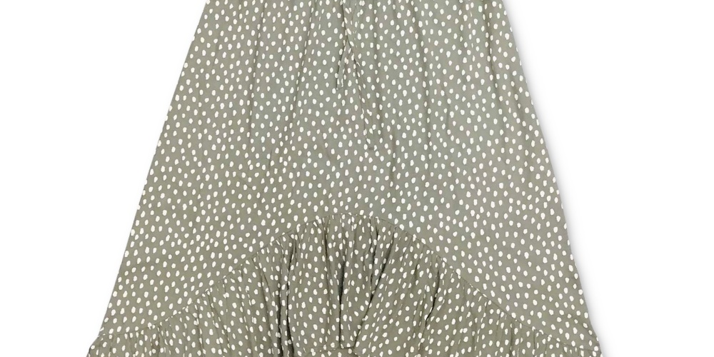 Vestido feminino estilo camponês alto e baixo, verde, tamanho pequeno