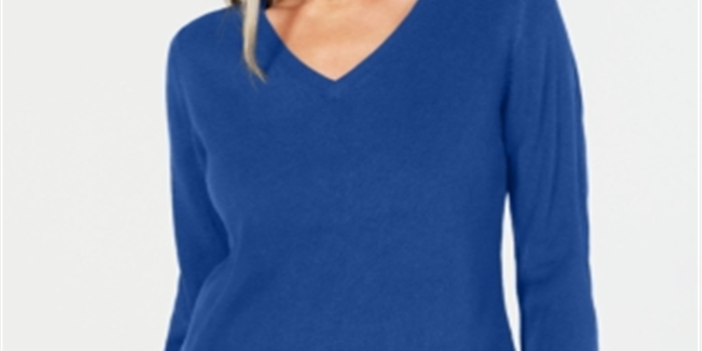 Karen Scott Suéter Feminino Gola V Azul Tamanho Pequeno X-Grande