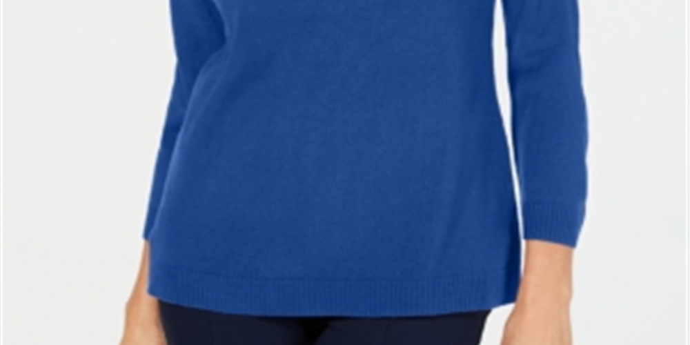 Karen Scott Suéter Feminino Gola V Azul Tamanho Pequeno X-Grande