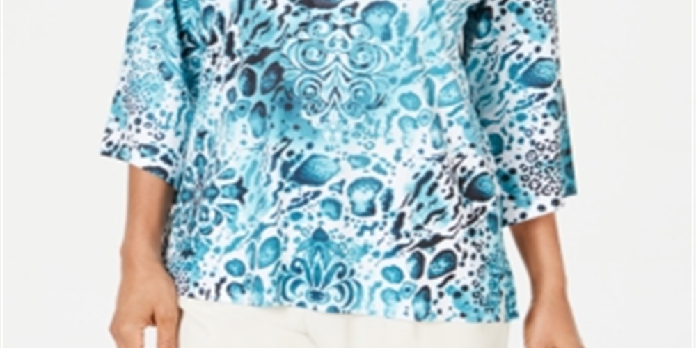 JM Collection Top Feminino Gola Alta Verde Leopardo Tamanho Pequeno P/M