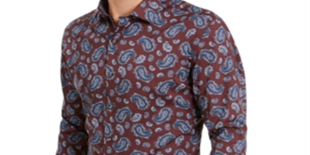 Camisa Slim Stretch Masculina Bar III Vermelha Tamanho 15X15