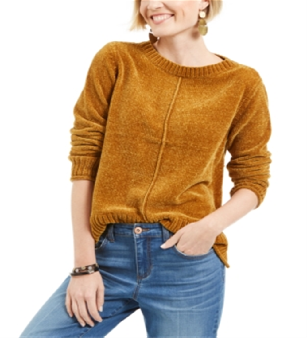 Suéter chenille feminino Style &amp; Co, amarelo, tamanho pequeno L