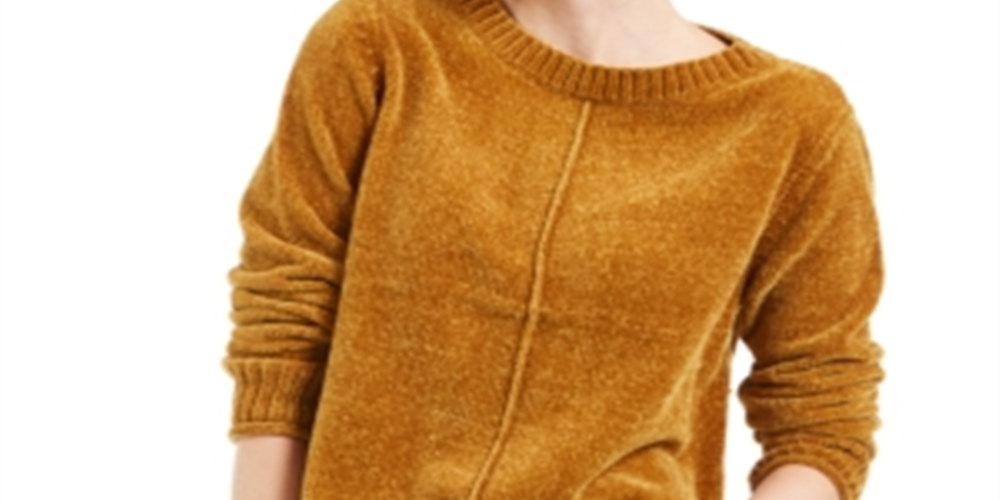 Suéter chenille feminino Style &amp; Co, amarelo, tamanho pequeno L