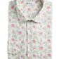 Camisa masculina Bar III com estampa floral e ajuste slim, branca e rosa, tamanho P