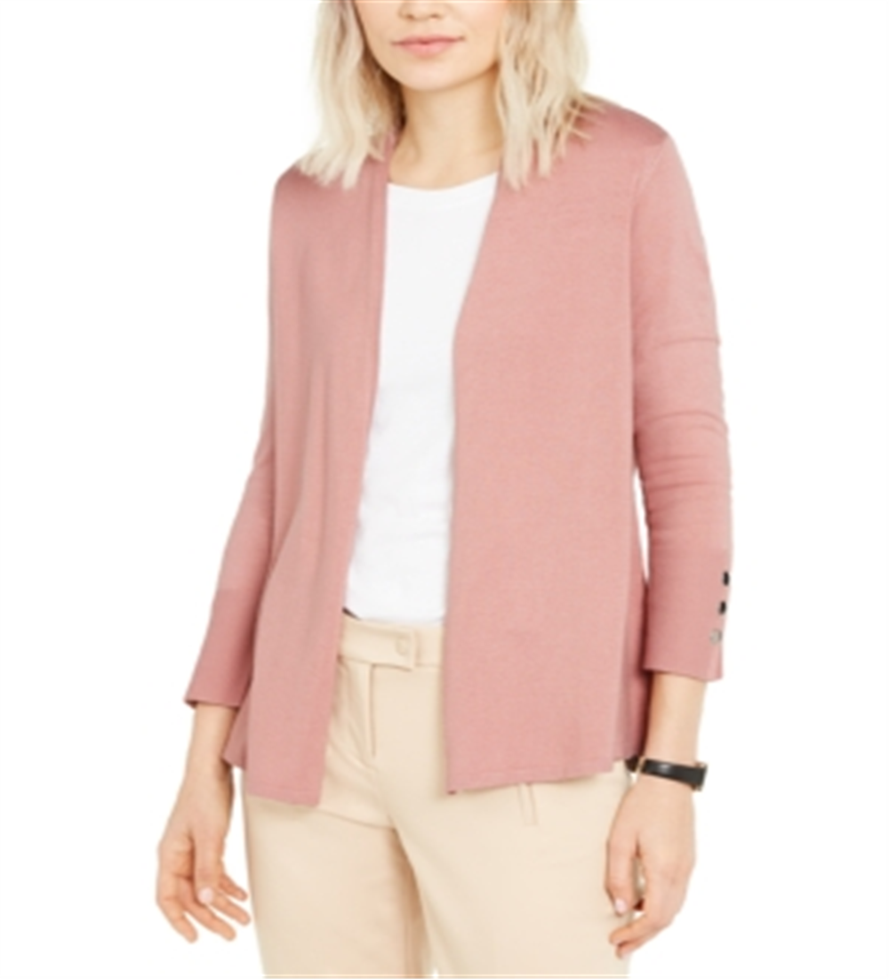 Cardigan feminino Alfani com mangas de encaixe rosa - Clay tamanho pequeno P
