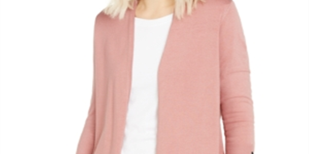 Cardigan feminino Alfani com mangas de encaixe rosa - Clay tamanho pequeno P