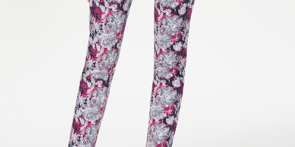 Calça jeans skinny feminina Charter Club Bristol com estampa floral e tornozelo, azul, tamanho 10