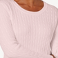 Karen Scott Suéter Feminino de Tricô de Algodão Rosa Tamanho Pequeno