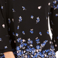Blusa feminina com estampa floral e manga sino Charter Club, azul, tamanho pequeno