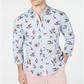 Camisa masculina listrada floral com botões da INC International Concepts, azul, tamanho XXX-G