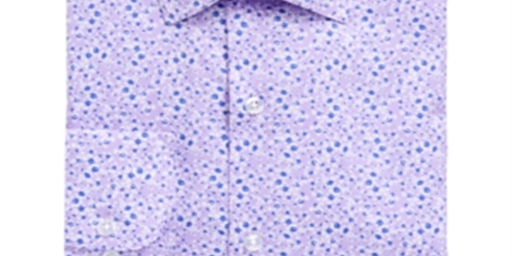 Camisa social masculina Bar III Stretch Slim Fit Lavanda tamanho P