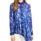 Blusa assimétrica grande Alfani feminina, azul marinho, tamanho grande