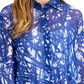 Blusa assimétrica grande Alfani feminina, azul marinho, tamanho grande