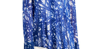 Blusa assimétrica grande Alfani feminina, azul marinho, tamanho grande