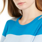 Camiseta feminina Maison Jules com estampa de blocos de cores e gola redonda, azul, tamanho extragrande