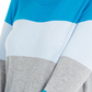 Camiseta feminina Maison Jules com estampa de blocos de cores e gola redonda, azul, tamanho extragrande