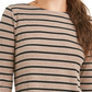 Charter Club Blusa feminina de manga comprida mesclada bege tamanho X-S