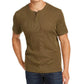 Camisa térmica masculina de malha Henley Layered Look Club Room, verde, tamanho grande